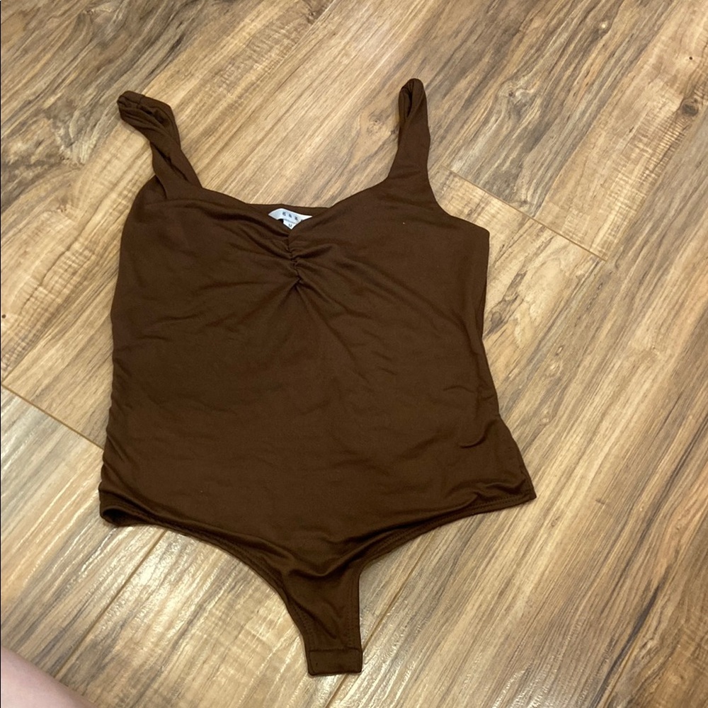 Gaze Chocolate Brown Ruched Top